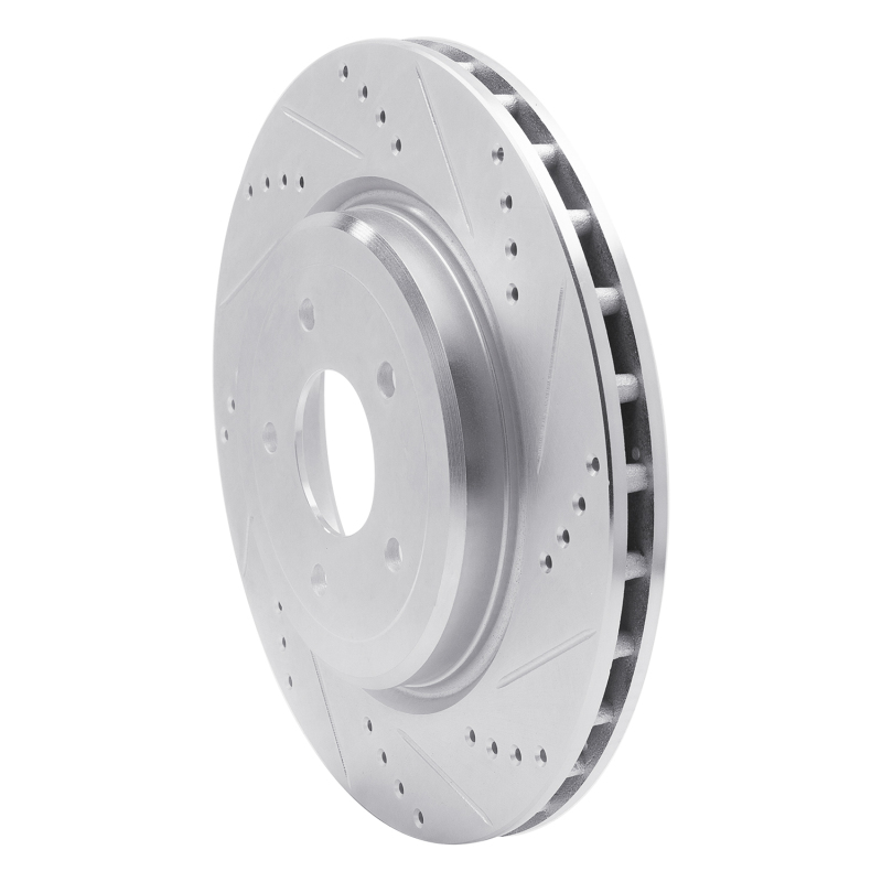 Chevrolet Corvette Brake Rotor (1) - Rear Right - R1 Concepts - Drilled & Slotted - Silver - `06-`13